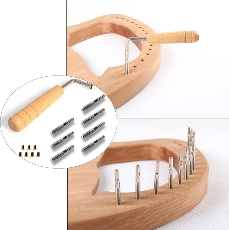 Cheerock 7Pcs Tuning Pin Nails for Lyre Harp Strings and Other Small Harp Musical Stringed Instrument with L-shape Tuning Wrench - Image 4
